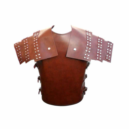 Armadura de cuero marrón samurái romano Coraza LARP Armadura de cuerpo LARP