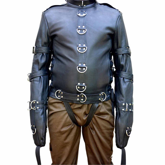 Real Leather Bondage Jacket BDSM HEAVY DUTY Straitjacket