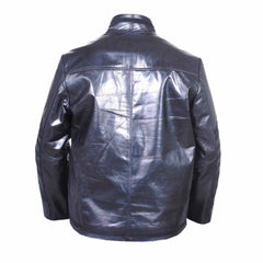 Chaqueta Steampunk negra de cuero de vaca REAL para hombre, chaquetas tipo túnica militar