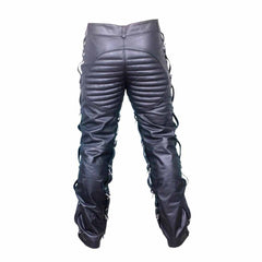 REAL LEATHER MENS BLACK JEANS Goth Bondage Clubwear Most sizes available