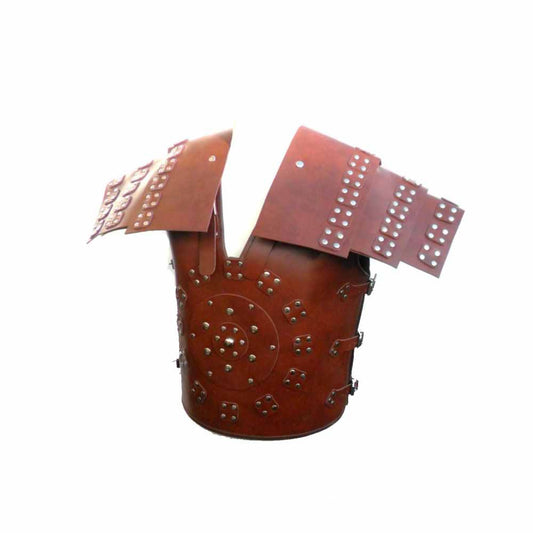Armadura de cuero marrón samurái romano Coraza LARP Armadura de cuerpo LARP