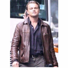 Chaqueta de piel auténtica para hombre, réplica de la película Leonardo DiCaprio, la mayoría de los tamaños