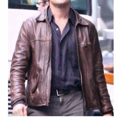 Chaqueta de piel auténtica para hombre, réplica de la película Leonardo DiCaprio, la mayoría de los tamaños